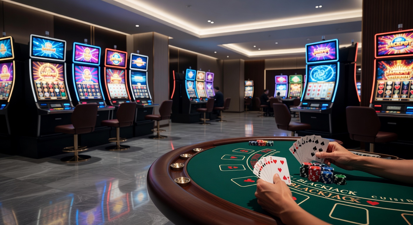 Digital interface showing online casino game selections with live dealer options and mobile compatibility