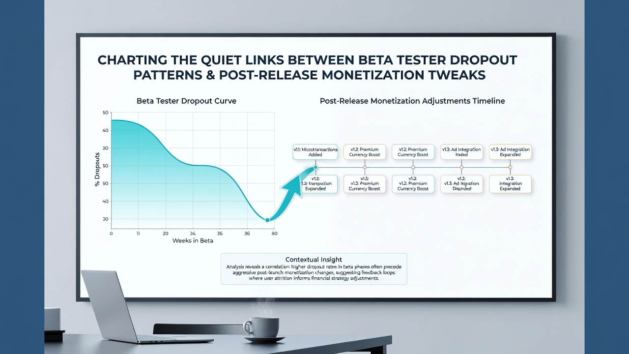 Heatmap visualization correlating beta phase exit points with subsequent changes in battle pass and cosmetic pricing structures