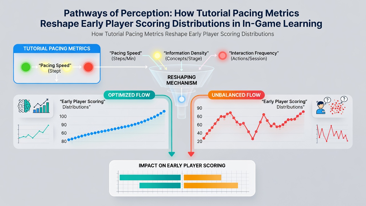 Graph showing scoring distribution shifts before and after tutorial pacing adjustments in strategy titles