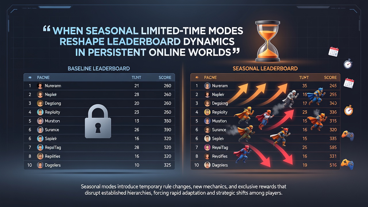 Leaderboard interface displaying dynamic rank changes during a seasonal online event